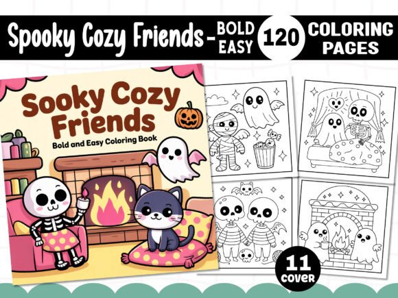 Download Spooky Cozy Friends Coloring Pages - KDP - K Collection
