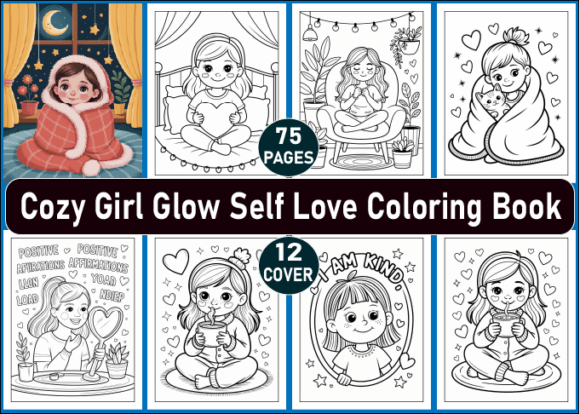 Download Cozy Girl Glow Self Love Coloring Book - K Collection