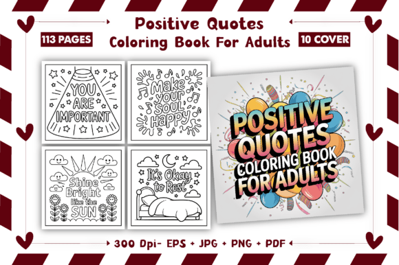 Download Positive Quotes Coloring Book for Adults - K Collection