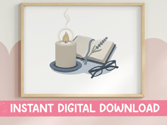 Download Cozy Reading Nook Candle and Book Design - K Collection