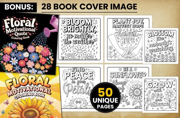Download Floral Motivational Quote Coloring Pages - Coloring Collection