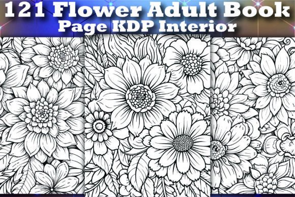 Download 121 Flower Adult Book Page KDP Interior - K Collection