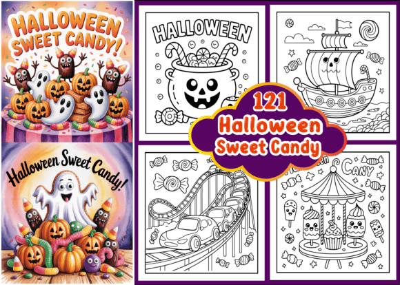 Download Halloween Sweet Candy Coloring Pages - Coloring Collection