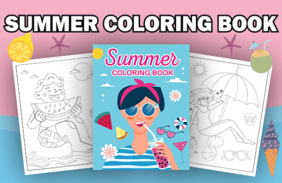 Download Summer Coloring Pages with Book Cover - K Collection