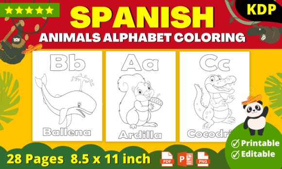 Download Animals Alphabet Coloring Pages (Spanish) - Coloring Collection