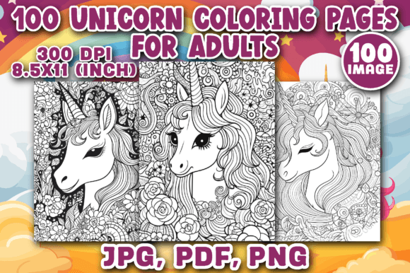 Download 100 Unicorn Coloring Pages for Adults - Coloring Collection
