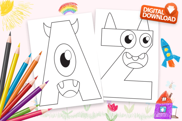 Download Halloween Monster Alphabet Coloring Book - K Collection