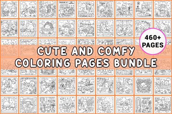 Download Cute and Comfy Coloring Pages Bundle - Coloring Collection