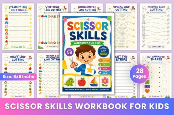 Download Scissor Skills Workbook for Kids - K Collection