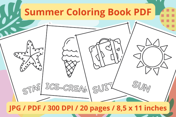 Download Summer Coloring Pages for Toddlers KDP - K Collection