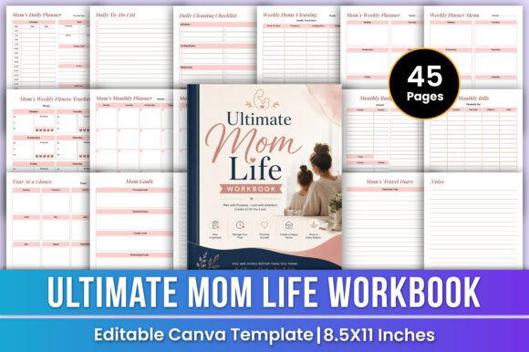 Download Ultimate Mom Life Workbook Canva Kdp - K Collection