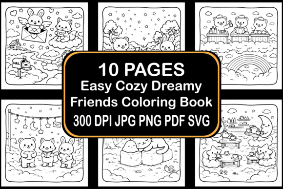 Download Easy Cozy Dreamy Friends Coloring Book - K Collection