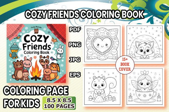 Download Cozy Friends Bold and Easy Coloring Book - K Collection