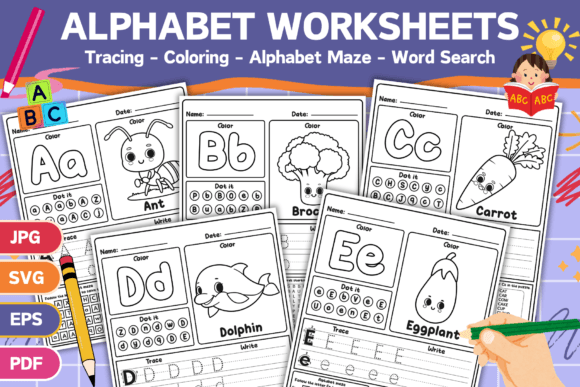 Download Printable Alphabet Worksheets for Kids - K Collection