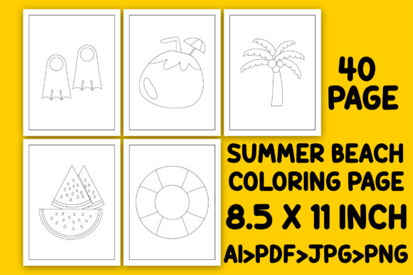 Download Kdp Summer Beach Coloring Page for Kids - K Collection