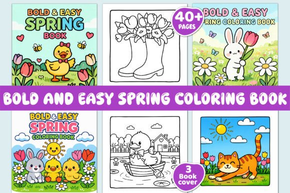 Download BOLD and EASY SPRING COLORING BOOK - K Collection