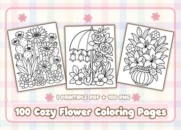 Download 100 Cozy Flower Coloring Pages for Adult - Coloring Collection
