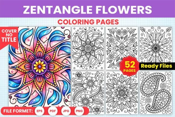 Download Zentangle Flowers Coloring Pages - Coloring Collection