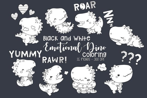 Download Black and White Coloring Dinosaurs - K Collection
