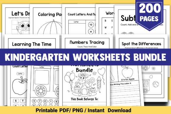 Download Kindergarten Worksheets Bundle - K Collection