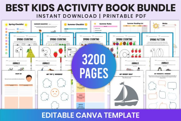 Download Best Kids Activity Book Bundle for Canva - K Collection