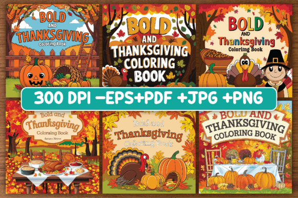 Download Bold and Easy Thanksgiving Coloring Book - K Collection