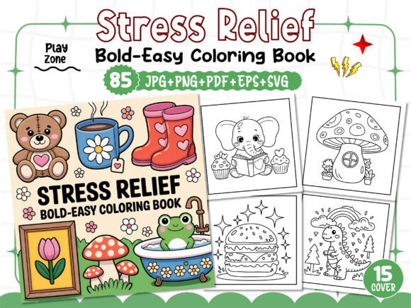 Download Stress Relief: Bold &amp; Easy Coloring Page - Coloring Collection