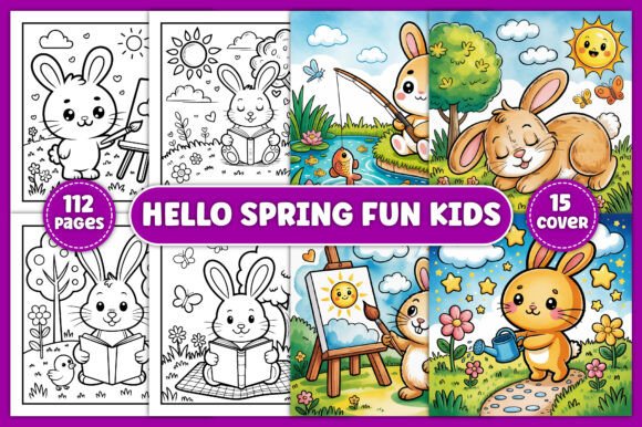 Download Hello Spring Fun Kids Coloring Book - K Collection