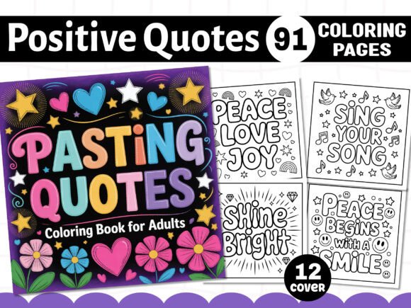 Download ADULT- Positive Quotes Coloring Book - K Collection