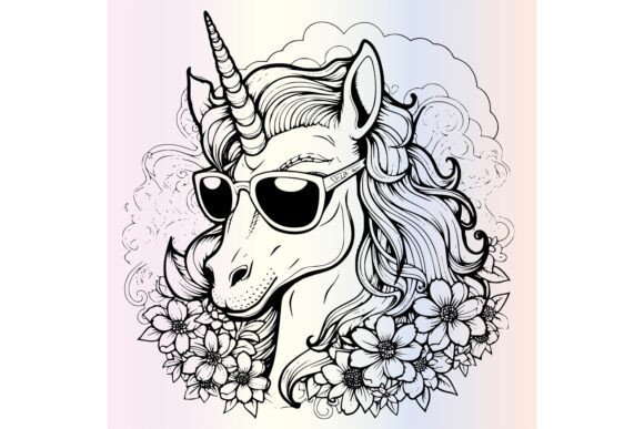 Download Unicorn Wearing Sunglasses Coloring Page - Coloring Collection