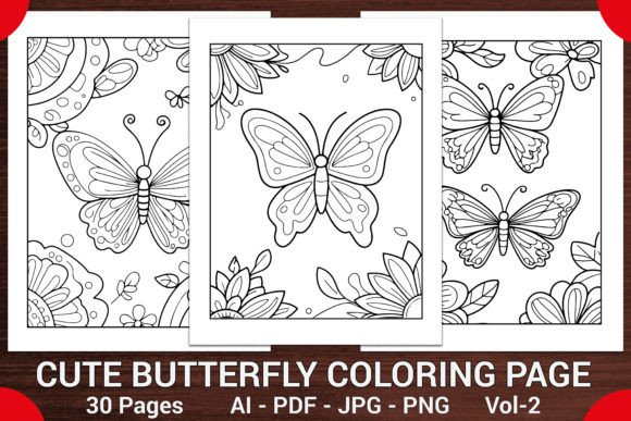 Download CUTE BUTTERFLY COLORING PAGES for KIDS - K Collection