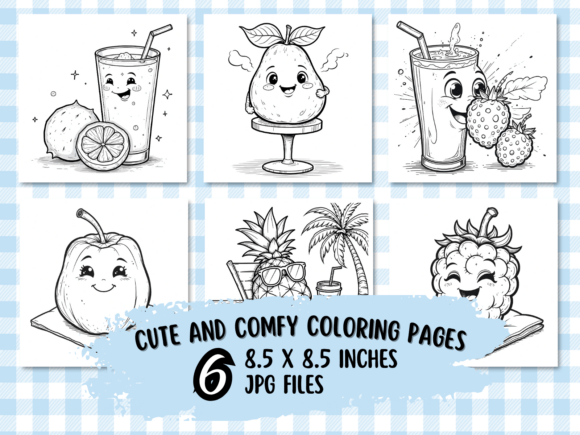 Download Tropical Kawaii Cocktail Coloring Fun - K Collection