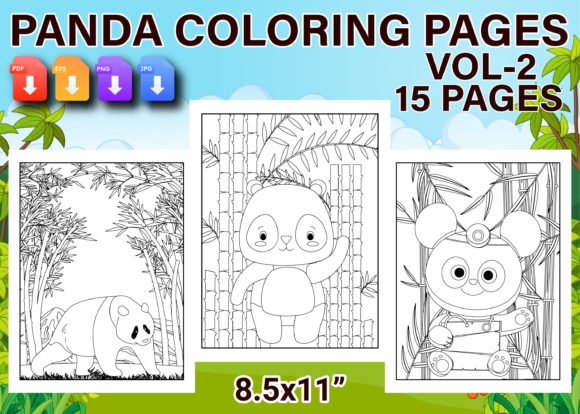 Download Panda Coloring Pages for Kids Vol-2 - K Collection