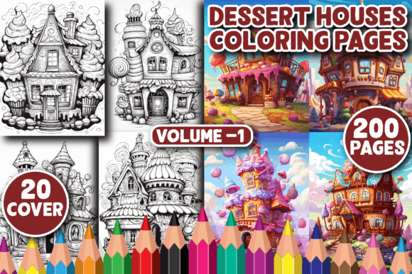 Download 200 Dessert Houses Coloring Pages V - 1 - Coloring Collection