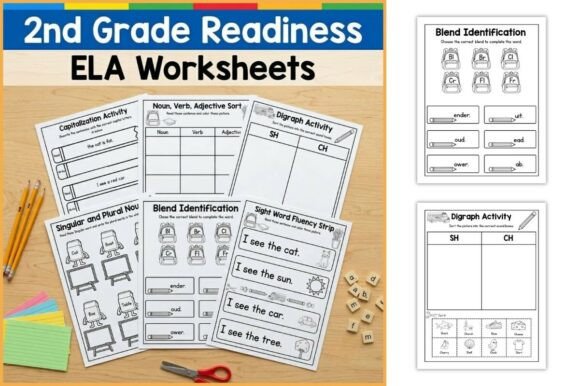 Download 2nd Grade Readiness ELA Worksheets - K Collection