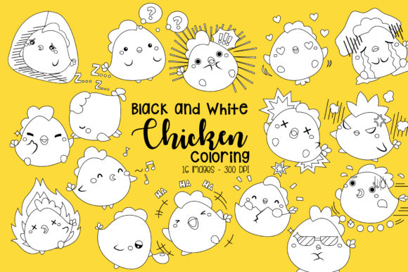 Download Black and White Coloring Chicken - K Collection