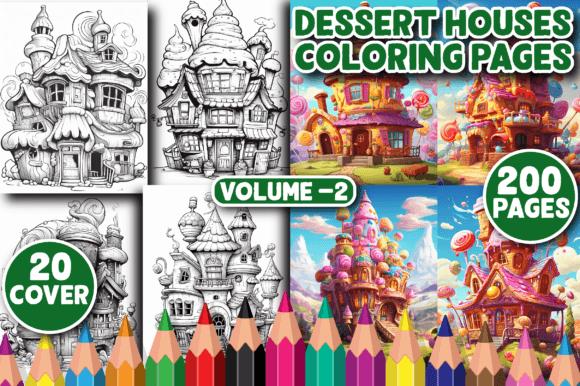 Download 200 Dessert Houses Coloring Pages V - 2 - Coloring Collection