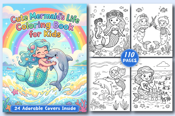 Download Cute Mermaid’s Life KIDS Coloring Pages - K Collection