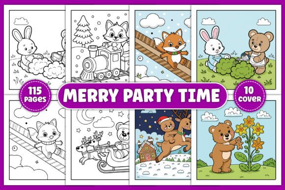 Download Merry Party Time Coloring Book - K Collection