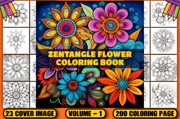 Download 200 Zentangle Flower Coloring Pages V-1 - Coloring Collection