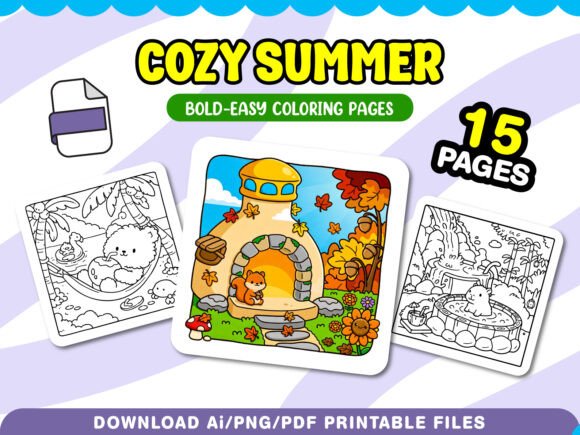 Download Cozy Summer Coloring Pages for Adults - Coloring Collection