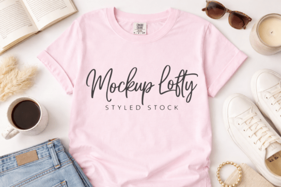 Download C1717 Blossom Flat Lay T-shirt Mockup - K Collection