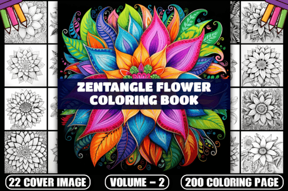 Download 200 Zentangle Flower Coloring Pages V-2 - Coloring Collection