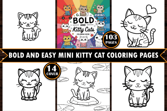 Download Bold and Easy Mini Kitty Coloring Pages - K Collection
