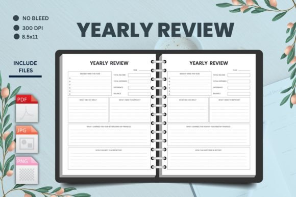 Download Yearly Budget Review Tracker Logbook - K Collection