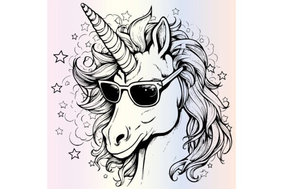 Download Unicorn Wearing Sunglasses Coloring Page - Coloring Collection