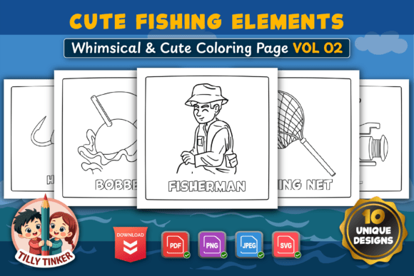 Download Fishing Gear Coloring Pages – Vol 02 - Coloring Collection