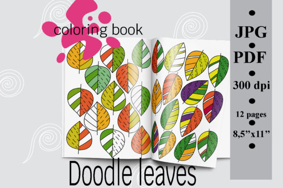 Download Doodle Leaves Coloring Book Printable - Premium Resources