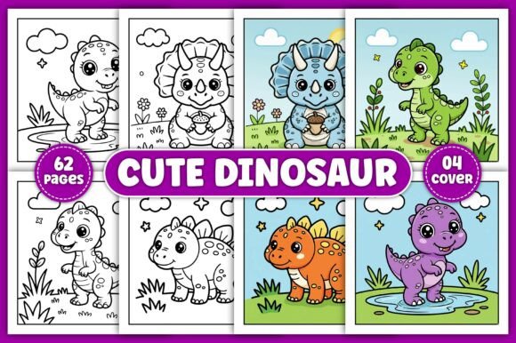 Download Cute Dinosaur Coloring Book for Kids - K Collection