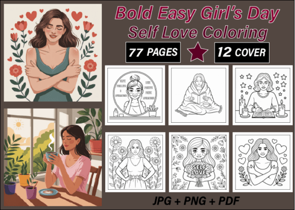 Download Bold Easy Girl’s Day Self Love Coloring - Coloring Collection